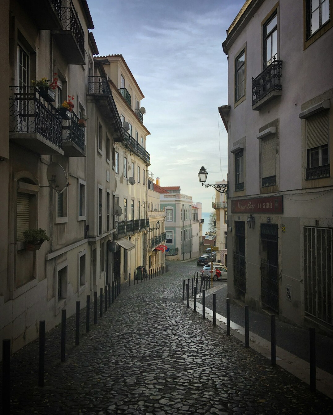 Old town street with historic buildings in a European city